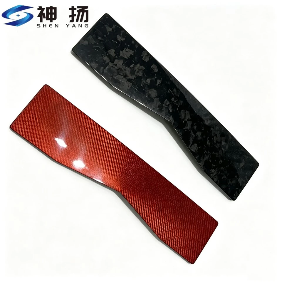 Custom CNC Cut Carbon Fiber Panel | Forged Carbon & Red 3K Twill Glossy Carbon Fiber Sheet OEM ODM price