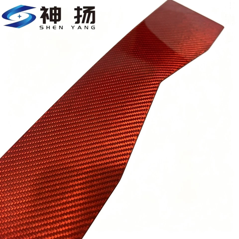 Custom CNC Cut Carbon Fiber Panel | Forged Carbon & Red 3K Twill Glossy Carbon Fiber Sheet OEM ODM high quality