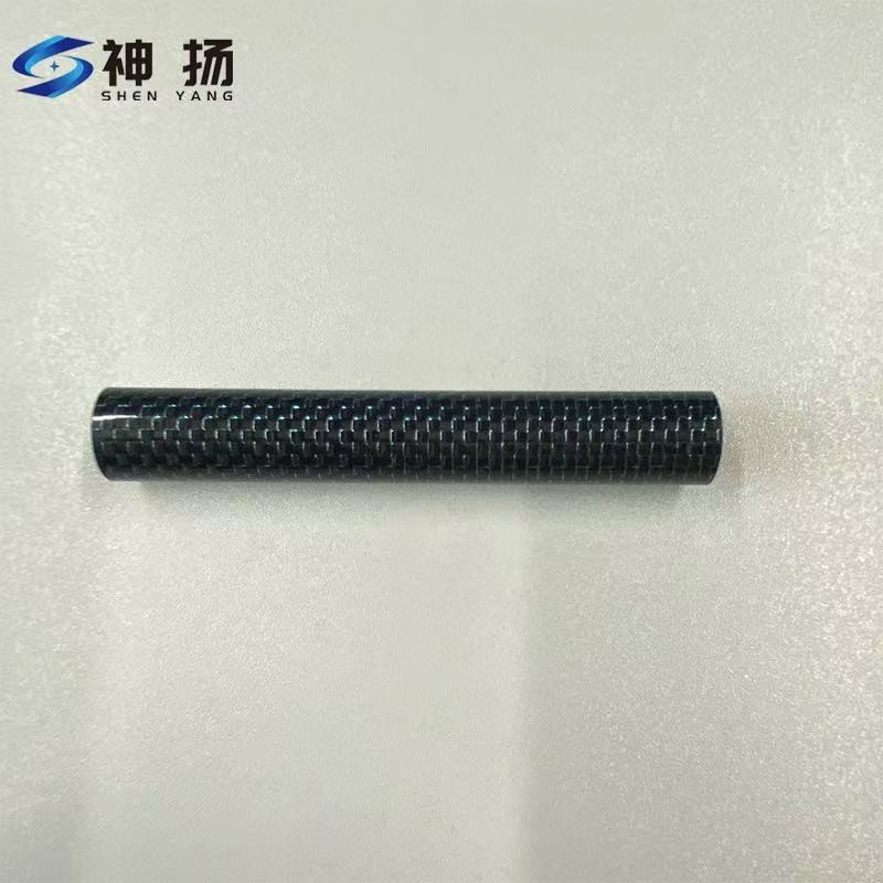 Custom Glossy Black Carbon Fiber Tube With Blue Woven Pattern | Factory Direct best