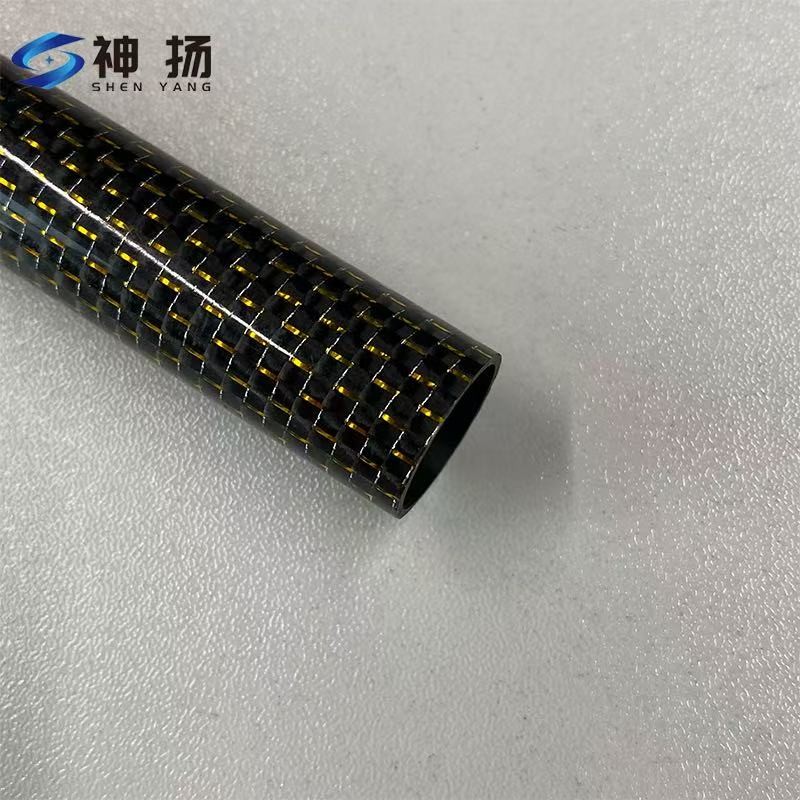 Custom Gold Pattern Carbon Fiber Tube | OEM Factory Direct Manufacturer factory