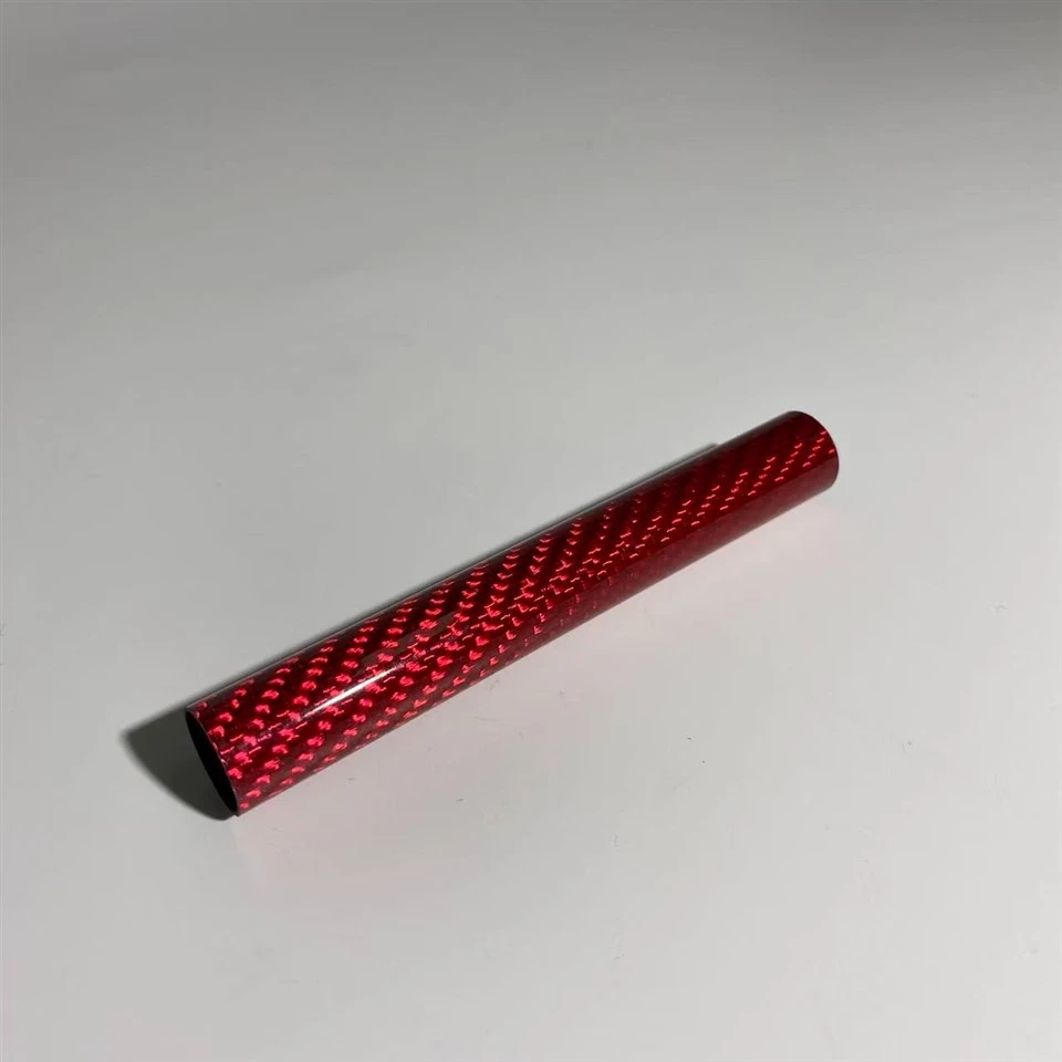 Glossy Red Composite Tube With Woven Finish factory