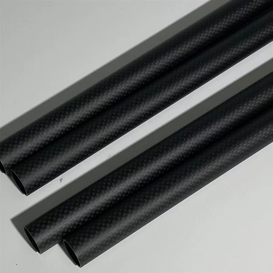 Custom Roll Wrapped Carbon Fiber Tubes With Black Woven Surface | SHEN YANG suppliers