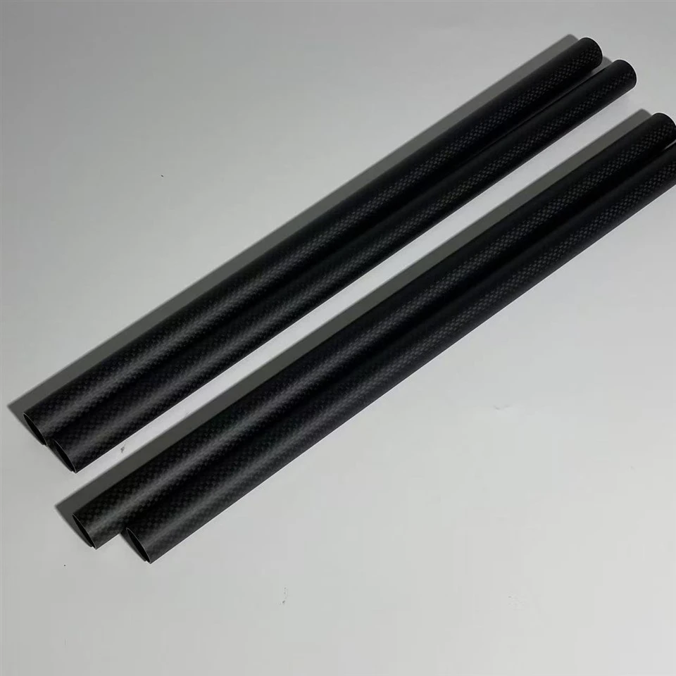 Custom Roll Wrapped Carbon Fiber Tubes With Black Woven Surface | SHEN YANG