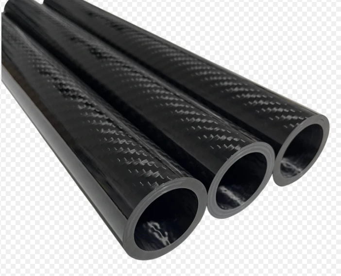 Filament Wound Carbon Round Tube, Custom Sized T300 T700 Composite Hollow Tube