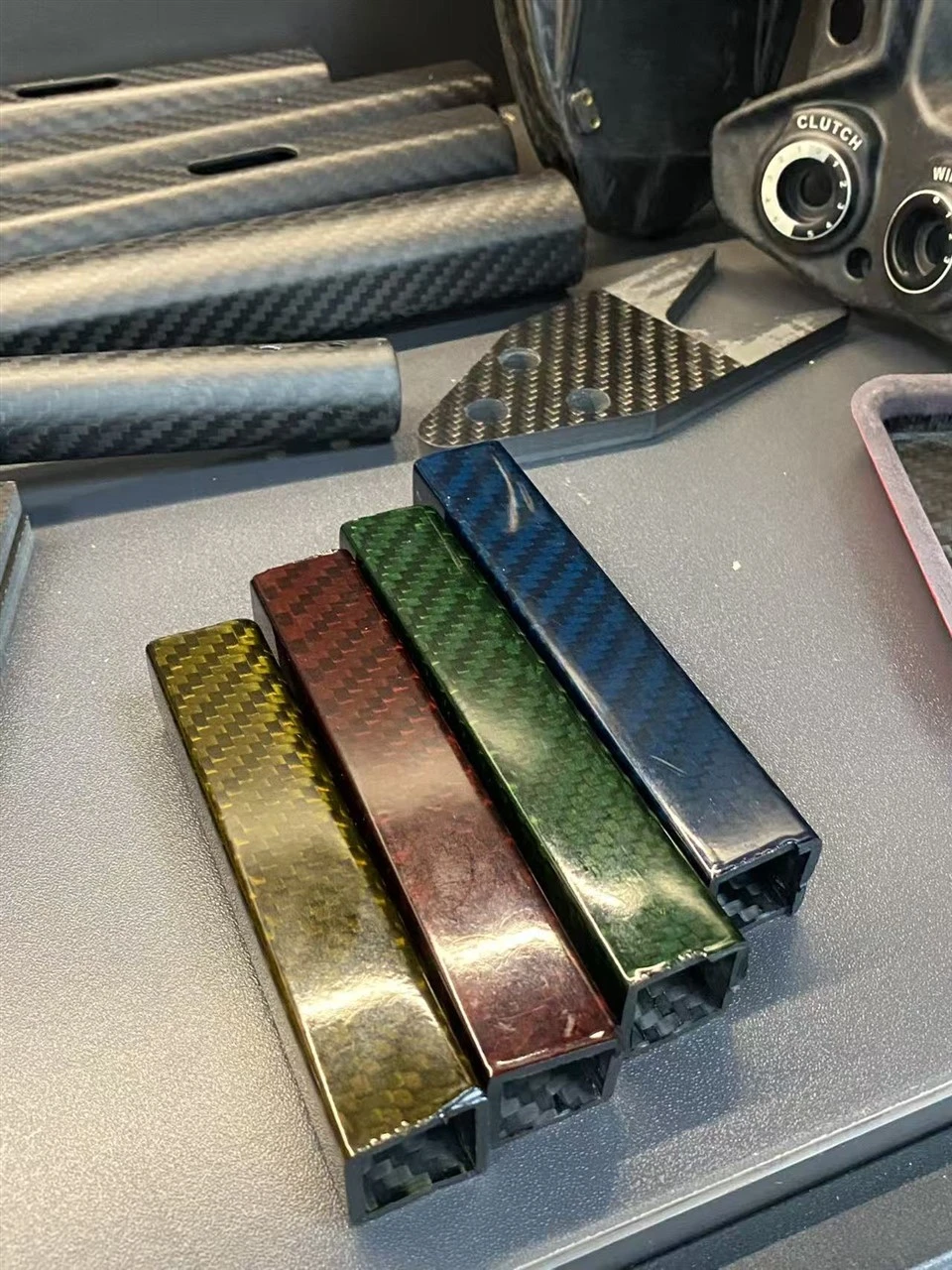 Glossy Colored Square Carbon Fiber Tubes in Custom Colors And Sizes