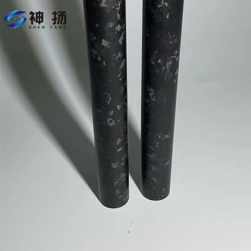 High Strength Lightweight Forged Carbon Fiber Round Tube, Custom OD ID Length Forged Pattern Carbon Fiber Pipe For Structural & Decoration Use
